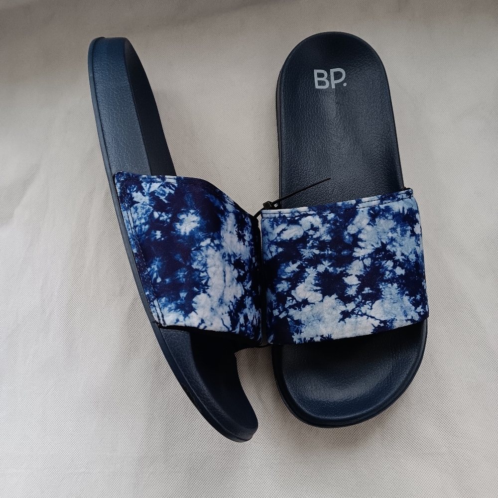 BP Mens 12 Pool Slide Sandal Blue Tiedye Shoe